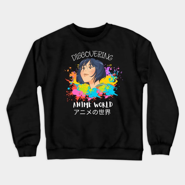 Anime Girl design Crewneck Sweatshirt by TASKARAINK